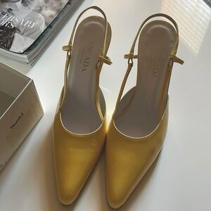 Escada Heels, Yellow, Size 8